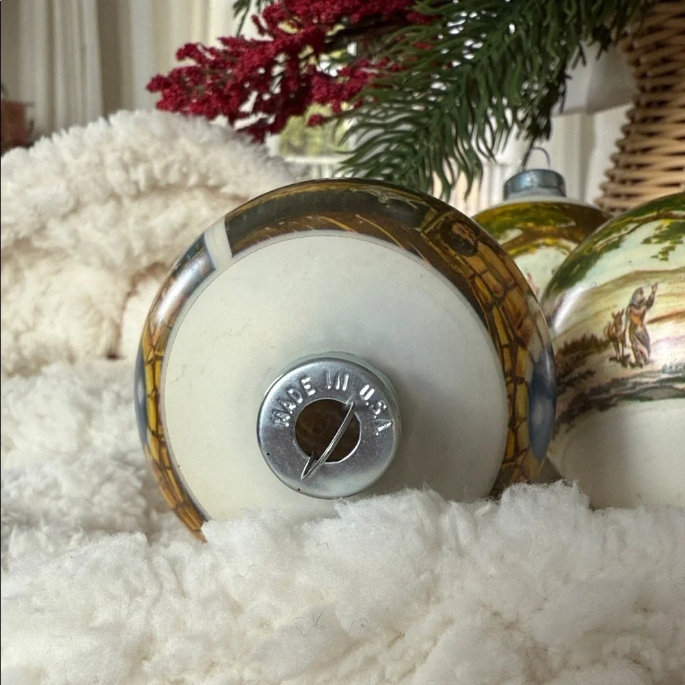 Vintage Corning Glass Nativity Ornaments/Bulbs